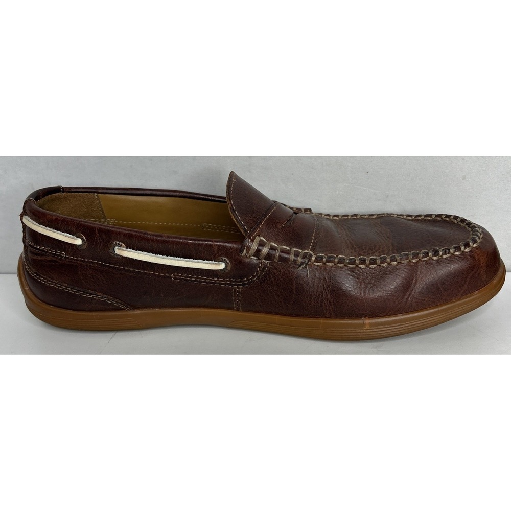 Mens Sebago Nantucket Boat Shoes Loafers Sz 9 M Used Classic Brown Leather - Picture 6 of 10